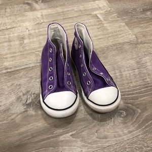 Toddler Girls Converse High Tops Purple Size 9